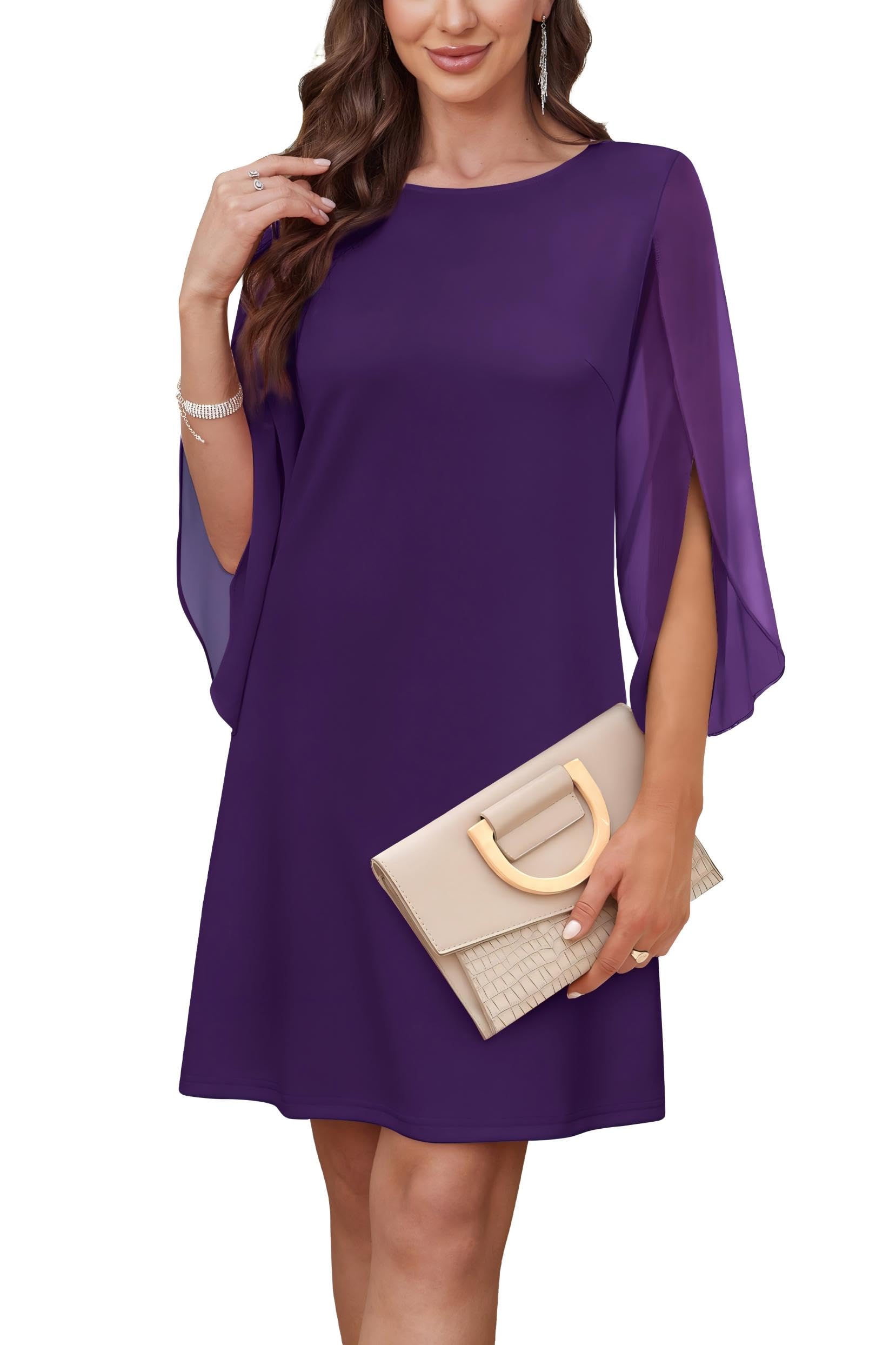 RUMIA Women's Cocktail Dresses Flutter Sleeve Formal Dress for Wedding Guests 2025 Trendy Styles