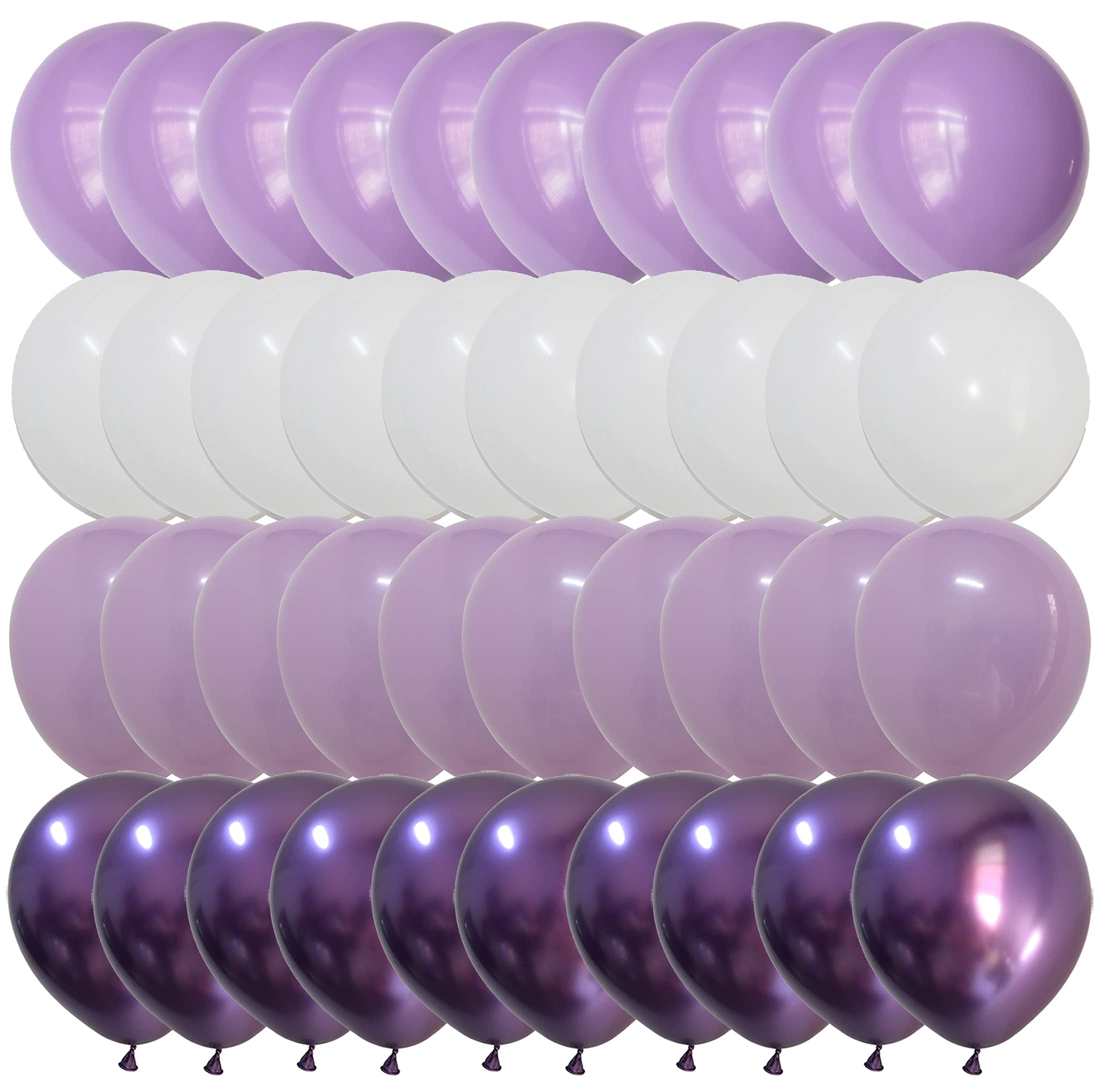 White Lavender Purple Gradient Purple Latex Balloons for Birthday Girl Wedding Decorations (Voilet + Light Purple)