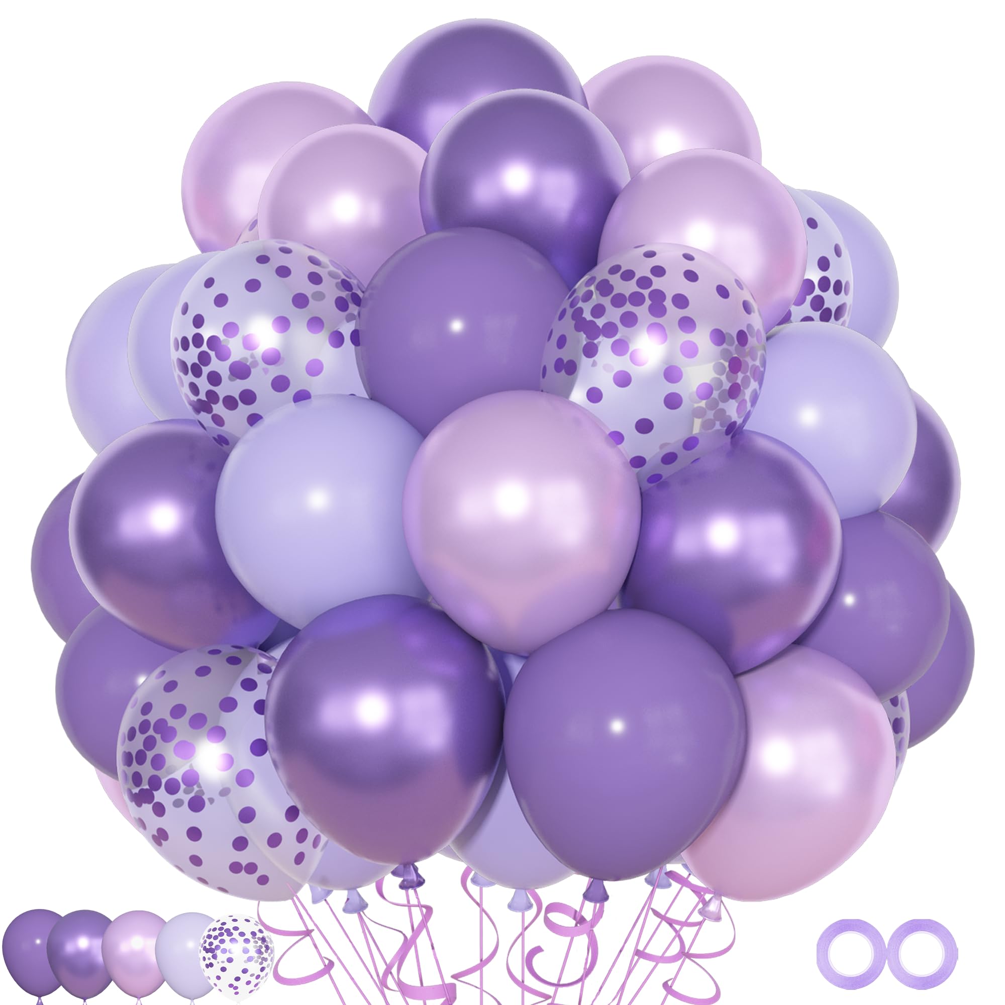 Purple Balloons Set for Birthday Party Decorations
Purple Latex Balloons 12inch 5inch Pearl Metallic for Baby Shower
Lav