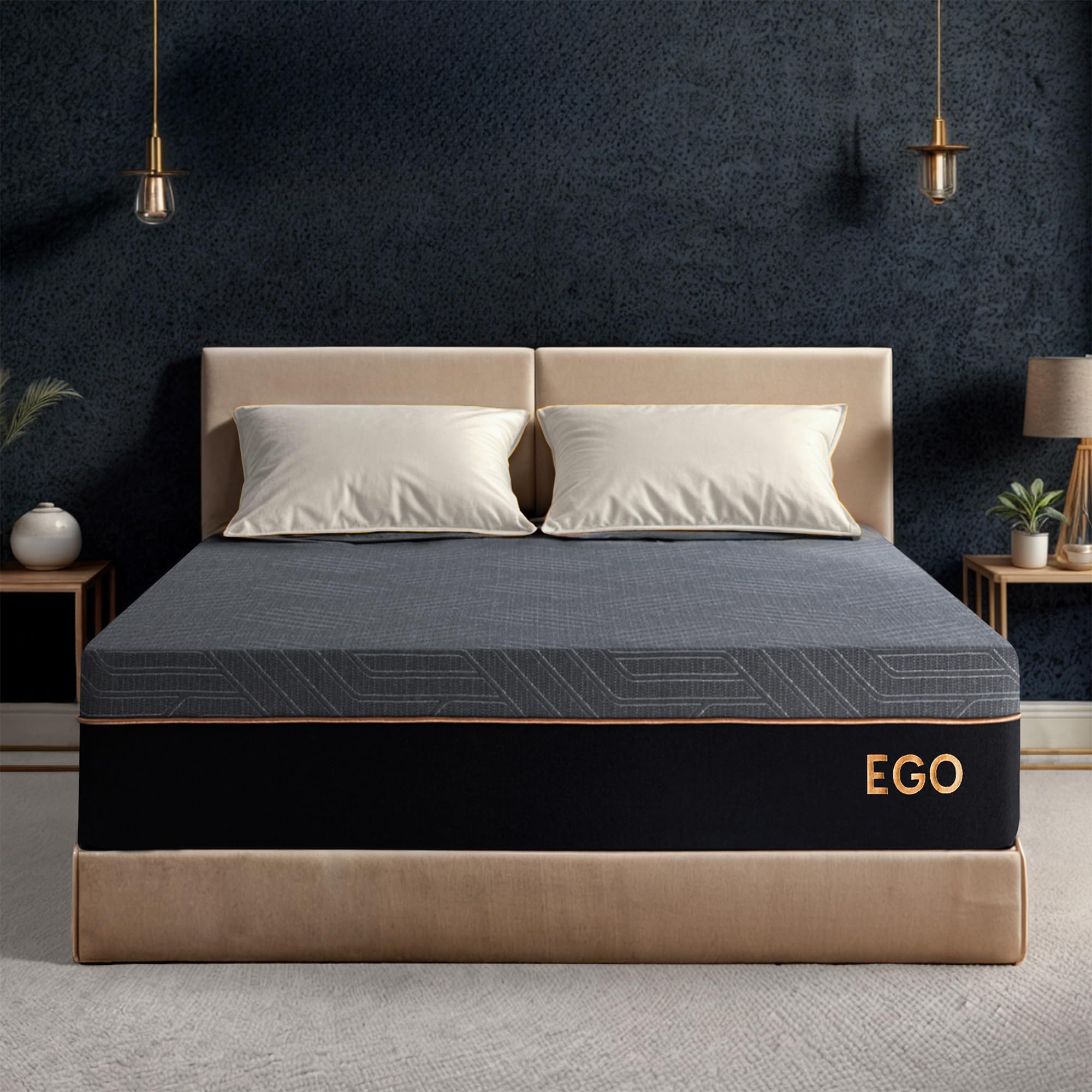 EGOHOME 12 Inch Queen Copper Gel Cooling Memory Foam Mattress for Back Pain Relief
| EGOHOME Queen Therapeutic Bed in a