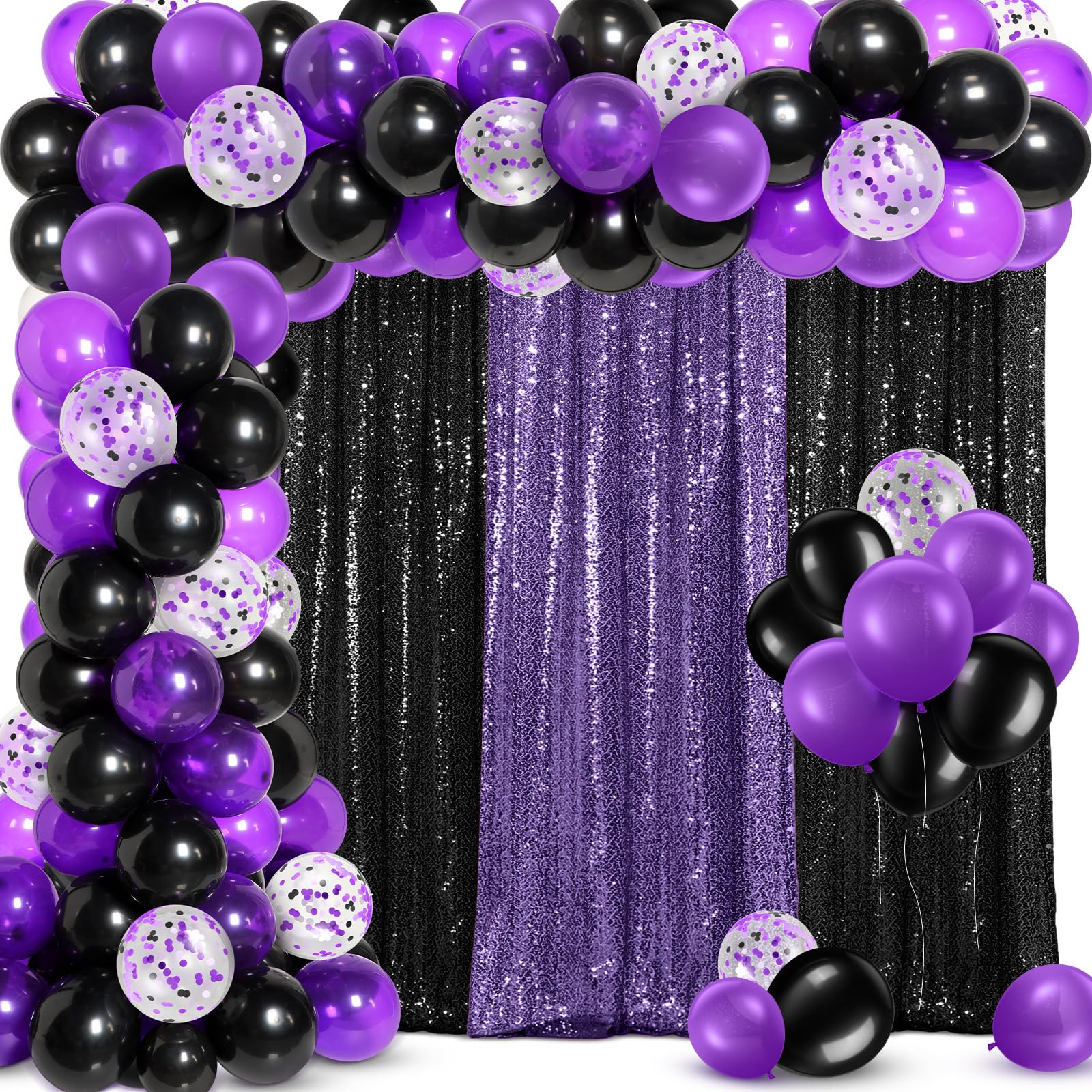 Black Purple Party Decorations for Graduation Photo Backdrop and Wedding Anniversary Celebration
| 137 Pcs Balloon Arch